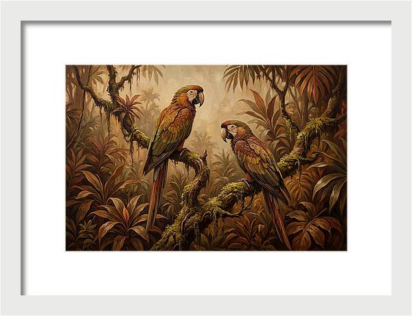 Macaw Pair On Tropical Branch