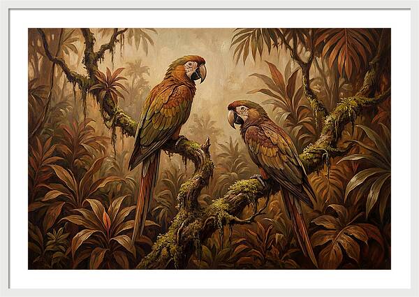 Macaw Pair On Tropical Branch