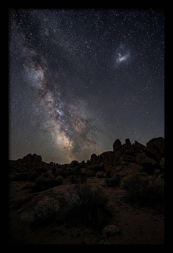 Magellanic Clouds Over Desert Landscape