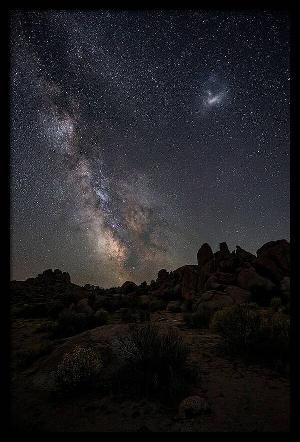 Magellanic Clouds Over Desert Landscape