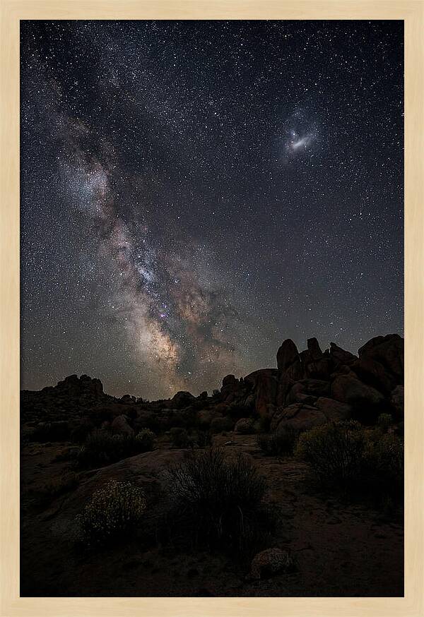 Magellanic Clouds Over Desert Landscape