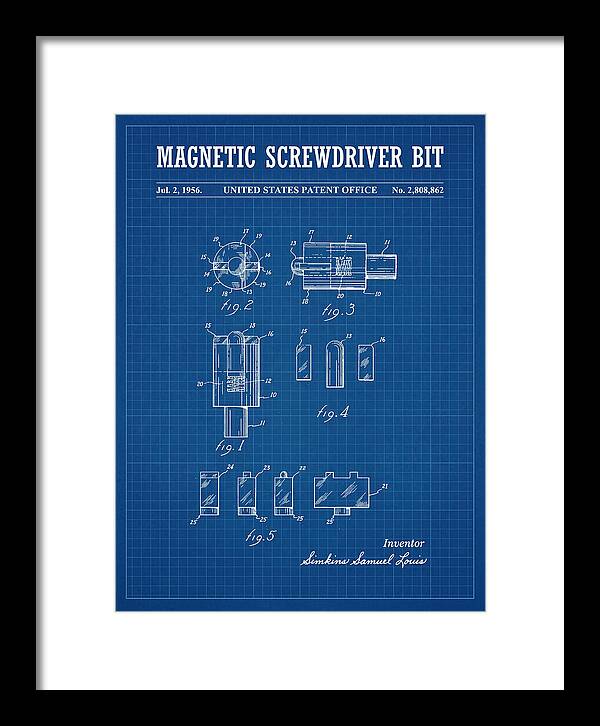 Magnetic Screwdriver Bit Blueprint Patent Us2808862a