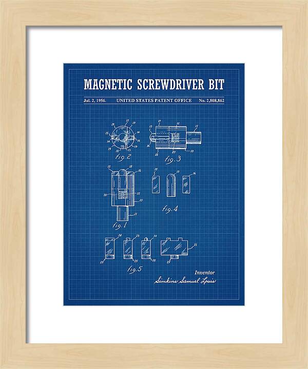Magnetic Screwdriver Bit Blueprint Patent Us2808862a