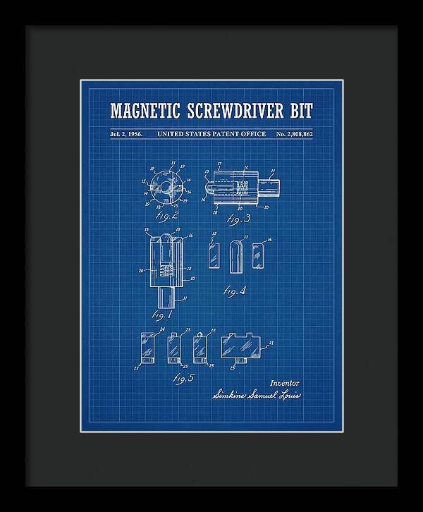 Magnetic Screwdriver Bit Blueprint Patent Us2808862a