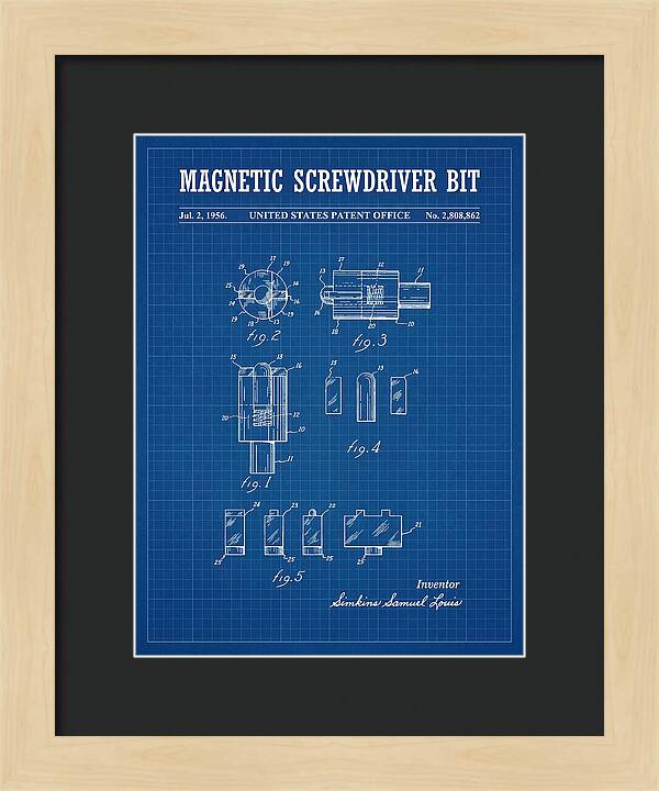 Magnetic Screwdriver Bit Blueprint Patent Us2808862a