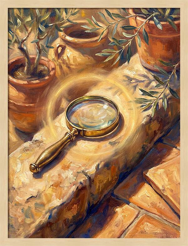 Magnifying Glass On Mediterranean Stone
