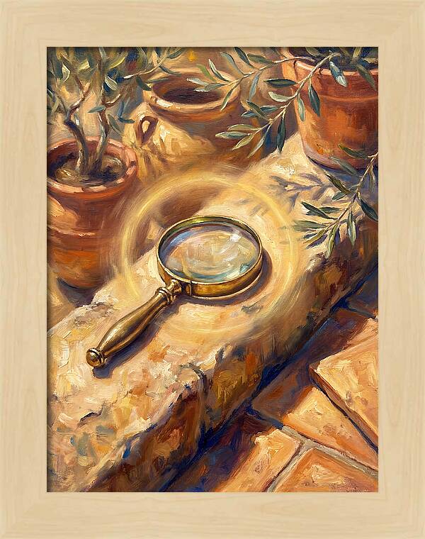 Magnifying Glass On Mediterranean Stone