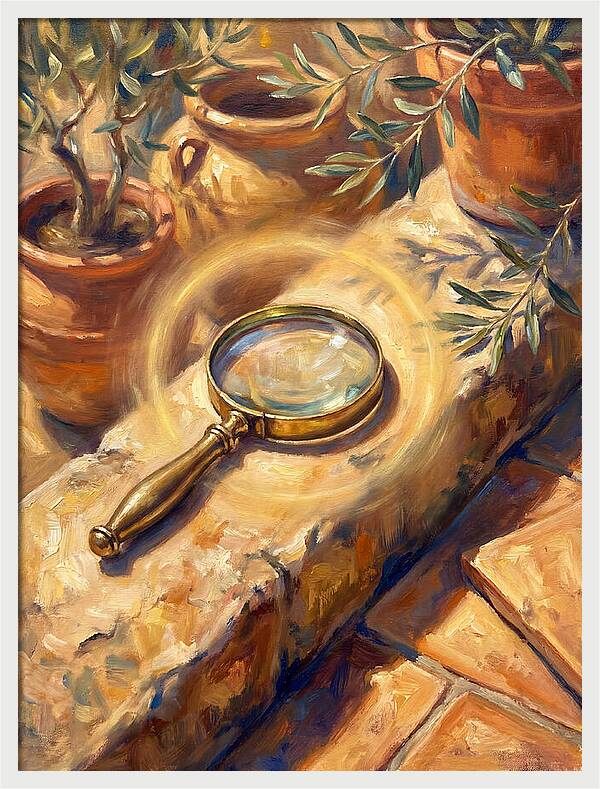 Magnifying Glass On Mediterranean Stone