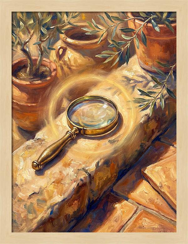 Magnifying Glass On Mediterranean Stone