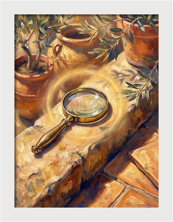 Magnifying Glass On Mediterranean Stone