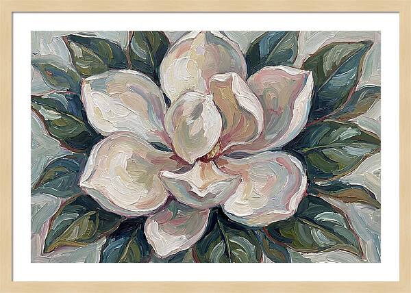 Magnolia Blossom In Expressionist Style