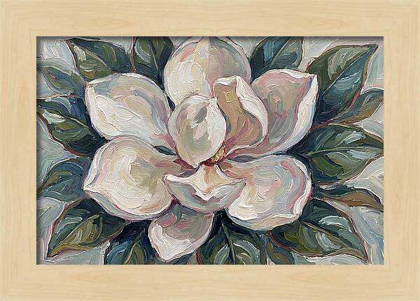 Magnolia Blossom In Expressionist Style