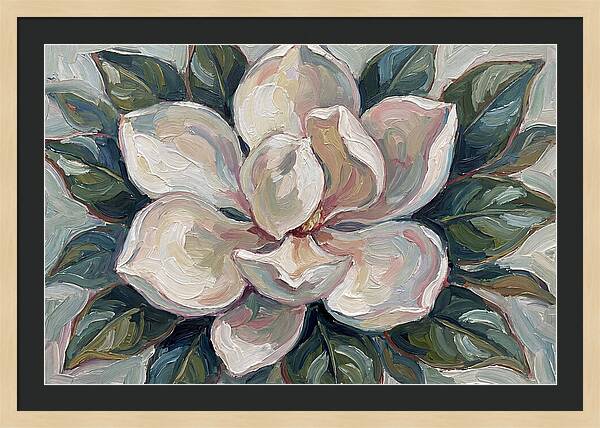 Magnolia Blossom In Expressionist Style