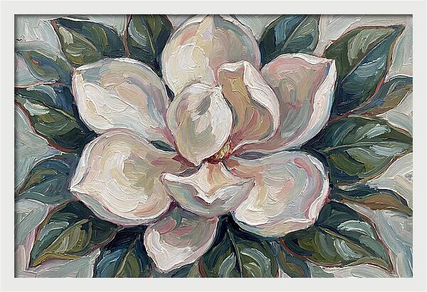 Magnolia Blossom In Expressionist Style