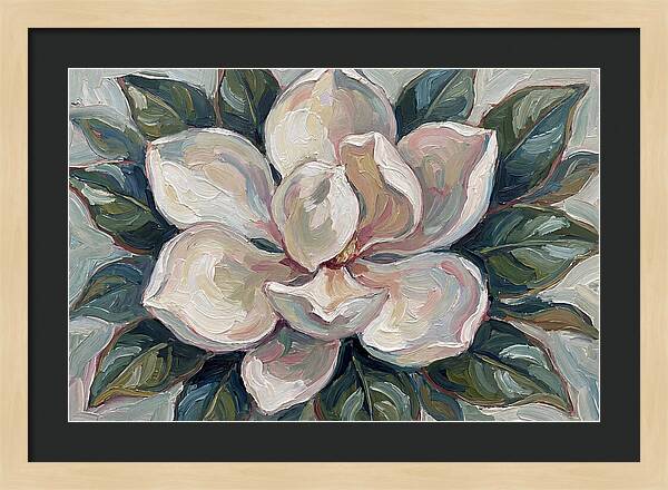 Magnolia Blossom In Expressionist Style