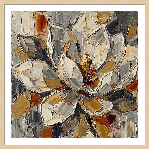 Magnolia Blossom In Palette Knife Style
