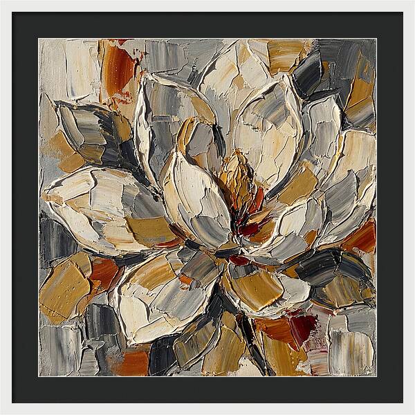 Magnolia Blossom In Palette Knife Style