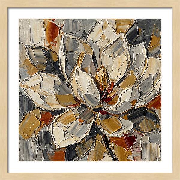 Magnolia Blossom In Palette Knife Style