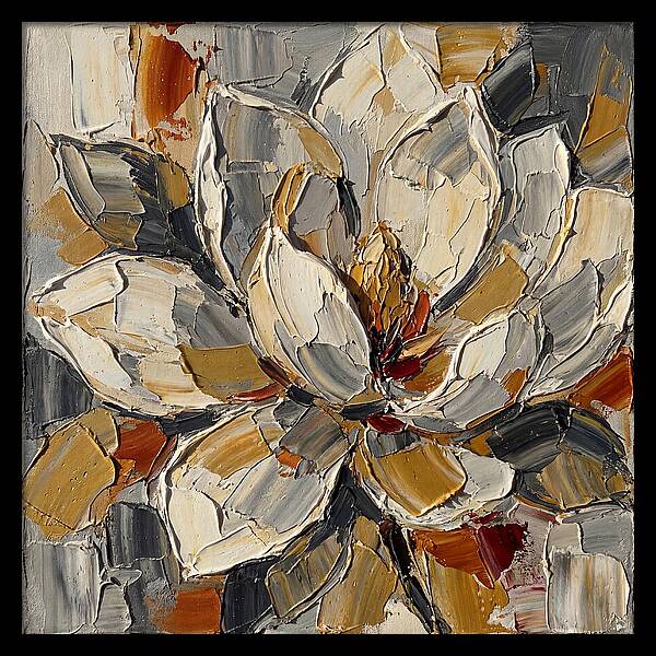 Magnolia Blossom In Palette Knife Style
