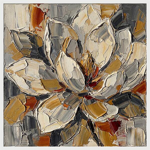 Magnolia Blossom In Palette Knife Style