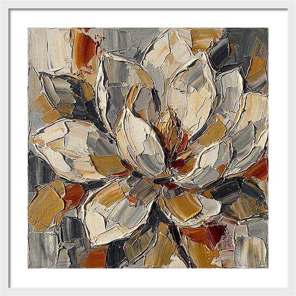 Magnolia Blossom In Palette Knife Style