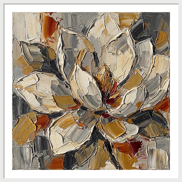 Magnolia Blossom In Palette Knife Style