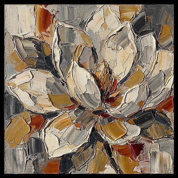 Magnolia Blossom In Palette Knife Style