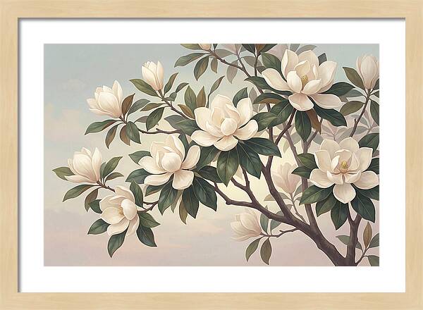 Magnolia Blossoms In Bloom