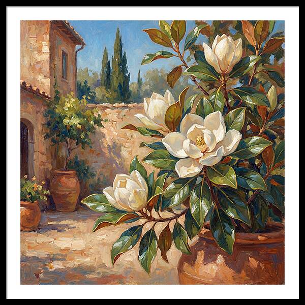 Magnolia In Mediterranean Serenity