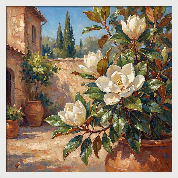Magnolia In Mediterranean Serenity