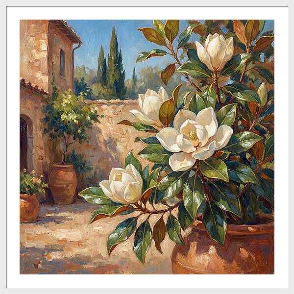 Magnolia In Mediterranean Serenity