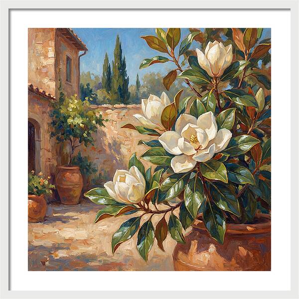Magnolia In Mediterranean Serenity