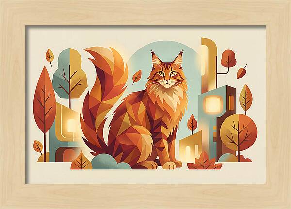 Maine Coon In Autumn Splendor