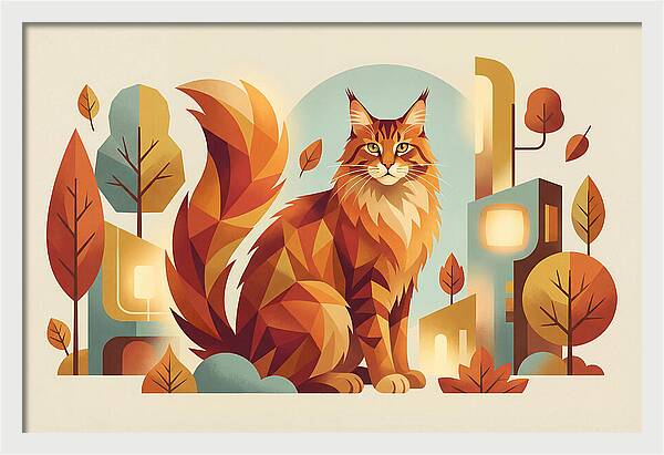 Maine Coon In Autumn Splendor