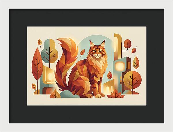 Maine Coon In Autumn Splendor