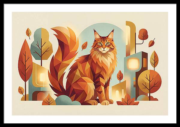 Maine Coon In Autumn Splendor