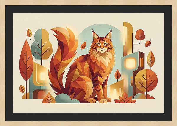 Maine Coon In Autumn Splendor