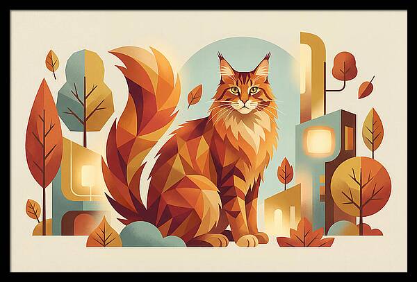 Maine Coon In Autumn Splendor