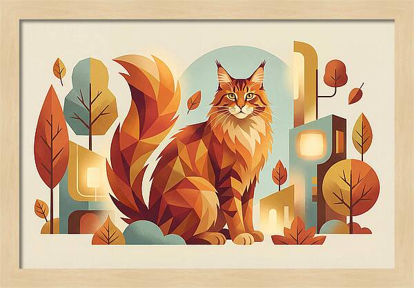 Maine Coon In Autumn Splendor