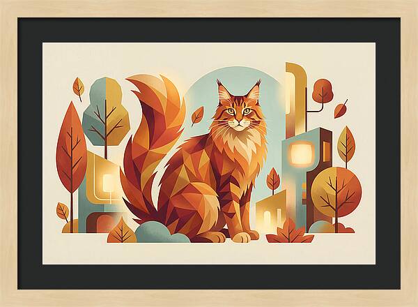 Maine Coon In Autumn Splendor