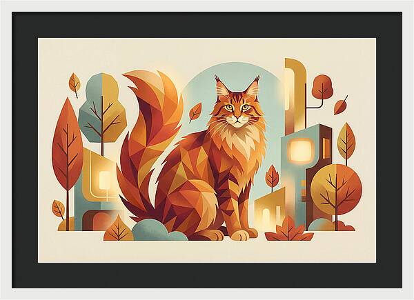 Maine Coon In Autumn Splendor