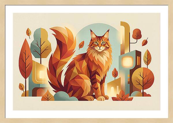 Maine Coon In Autumn Splendor