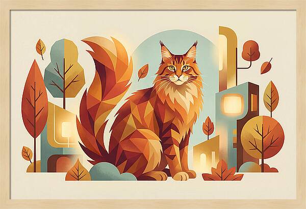 Maine Coon In Autumn Splendor