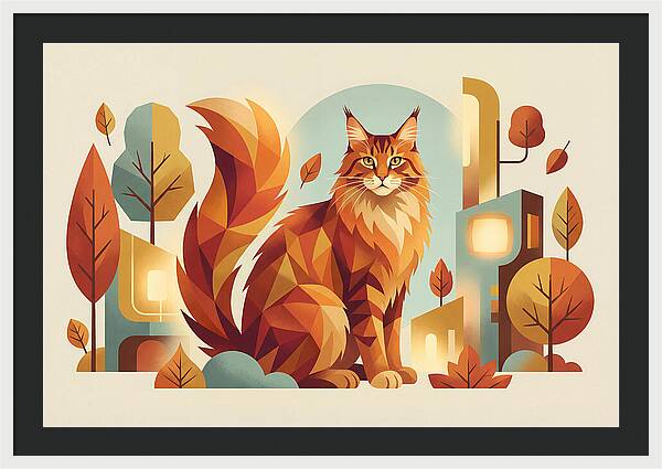 Maine Coon In Autumn Splendor