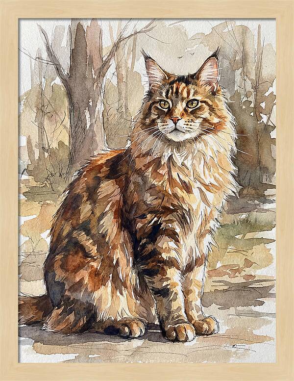 Maine Coon In Nature
