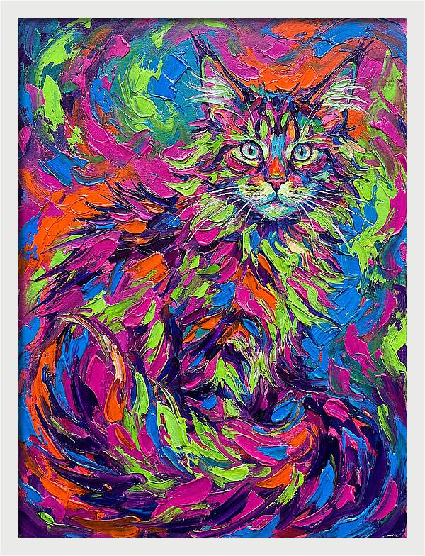 Maine Coon In Vibrant Colors