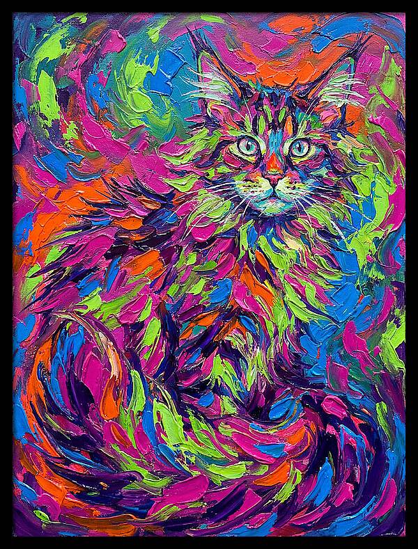 Maine Coon In Vibrant Colors