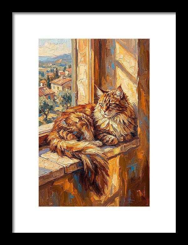 Maine Coon Relaxing By The Window