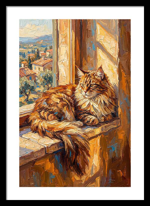 Maine Coon Relaxing By The Window