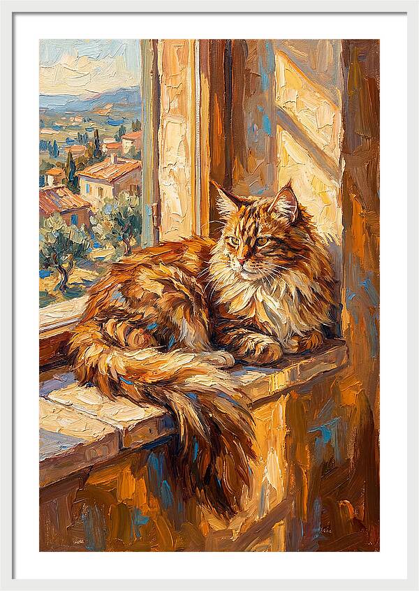 Maine Coon Relaxing By The Window